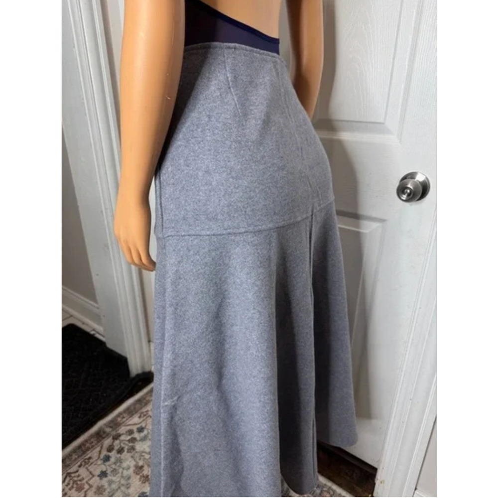 OGL CashSoft Wool-like Flared size S Maxi Skirt - Heather Dolphin Blue NWT - Picture 4 of 6